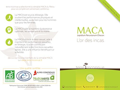 Maca bio du Pérou - Terre Inconnue® - pot de 210g - pure Lepidium Peruvianum Chacon