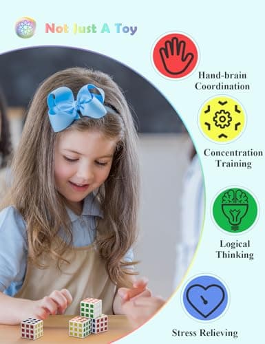 ROXENDA 24 Mini Cubes, 3x3 Cube de Vitesse 30 mm pour Enfants,récompenses Scolaires et Prix en Classe pour étudiants pour Débutants et Utilisateurs Avancés, Cadeau pour Surprise Pouches (24 Paquet)