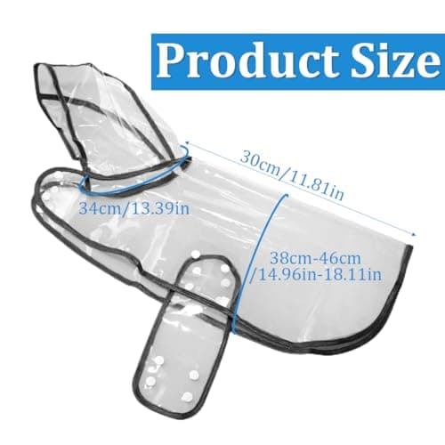 Imperméable pour Chien, Imperméable pour Chien avec Capuche en Nylon Transparent, Manteau imperméable pour chiens de petite taille et chats, réglable, avec capuche, transparent, M