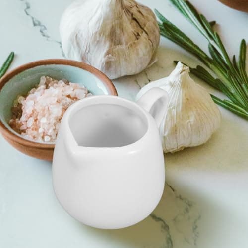 4 Pièces Cuillère à Sauce Pichet Fumant Plats à La Sauce Soja Porte-carton De Lait Avec Poignée À Sirop Mini Pot à Lait Gobelet En Mousse Blanche Miniature Les Amoureux Céramique