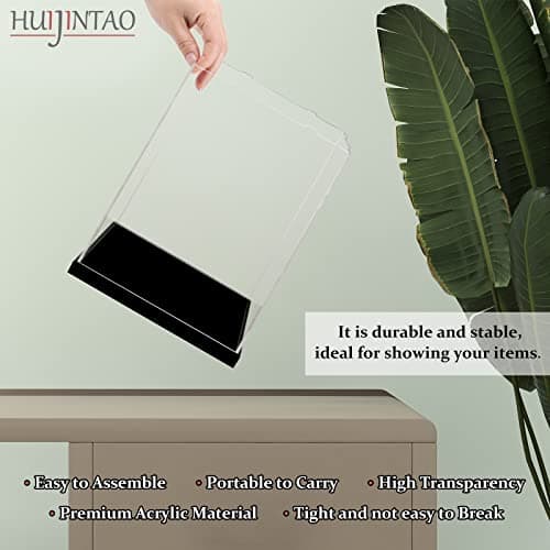 Huijintao Vitrine pour Collection, Boite Acrylique Transparent, Vitrine Voiture Miniature, Vitrine Exposition Vitrine Acrylique pour Figurine, Miniature, avec éclairage LED (25x25x40 cm)