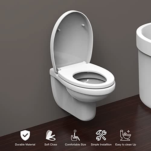 Ibergrif M41002, Abattant WC Forme O, Cuvette Toilette avec Frein de Chute, Lunette WC avec Fermeture en Douceur, Lunette de Toilette Blanche Universelle