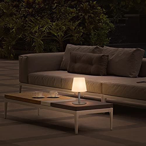 MALUX Lampe de Table sans fil 8 couleurs Blanc chaud Dimmable Lampe Table exterieur Rechargeable IP54 étanche Décoration idéale pour votre maison et votre jardin Table à manger (Gris)