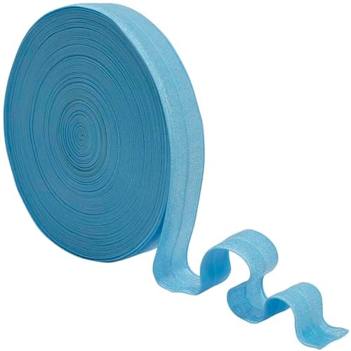 AERZETIX - C70266 - Rouleau d'élastique biais 18 m - largeur 20 mm - couleur bleu clair - en polyester et élasthanne - confection mercerie couture vêtements tissu artisanat