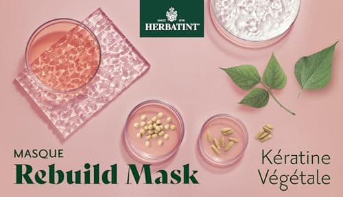 Herbatint Rebuild Mask, Masque Réparateur Bio - 200 ml | Nourrit, Répare et Protège les Cheveux Abîmés ou Stressés | Formule Exclusive à la Kératine Végétale | 99% d'Ingrédients Naturels, Vegan