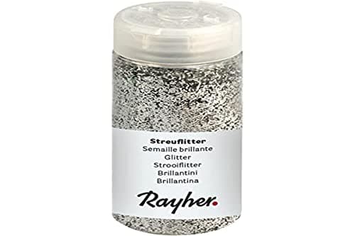Rayher Semaille brillante, paillettes déco, bte de 110g, couleur argent, 3925822