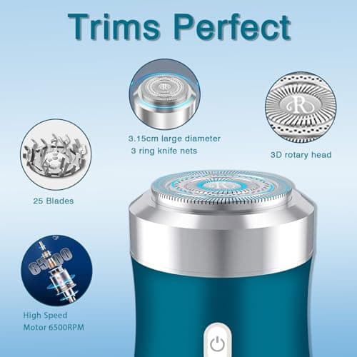 Opdooke Mini rasoirs électriques pour hommes et femmes, rasoir électrique de voyage, durée de vie de la batterie rechargeable de 120 minutes, rasoir étanche lavable de poche portable pour le rasage