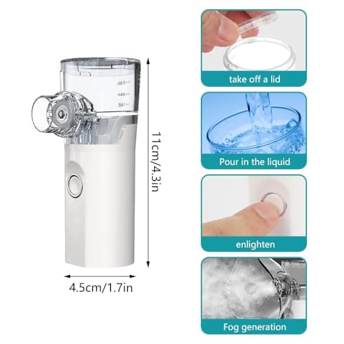 ADDLIVE Nebulisateur, inhalateur vapeur, inhalateur, il à Ultrasons Aérosol Efficace Soulager la Respiration, Facile à Utiliser et Propre, Atomisation Efficace pour La Maison et Les Voyages