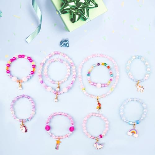 Liangding Perles pour Bracelet, 910+pcs Kit Perles Bijoux Enfants, Kit Fabrication Fille, Jouets Filles Creation Bijoux de 5 à 12 Ans, Coffret de 6/8MM Perles Idée Cadeaux de Noël et d'anniversaire