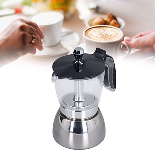 Cafetière Moka de 6 tasses, cafetière en acier inoxydable pour cuisinière, cafetière italienne, convient pour le bureau à domicile