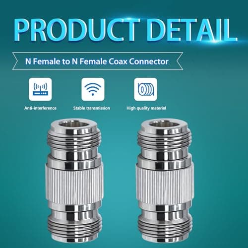 TUOLNK Connecteur coaxial N Femelle à N Femelle coupleur Femelle à Femelle de Type N Adaptateur coaxial RF pour analyseur de câble d'extension d'antenne WiFi 2 pièces