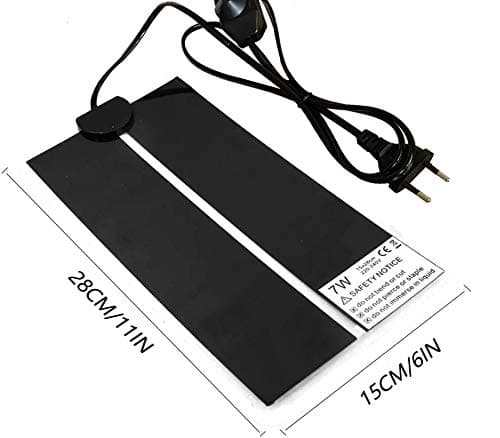 Tapis Chauffant Reptile, PeSandy 28x15CM Tapis Chauffant Terrarium Réglable avec Contrôle De La Température pour Reptiles -Tortue, Serpents, Lézards, Geckos, Araignées -Tapis De Sécurité Pour Aquarium