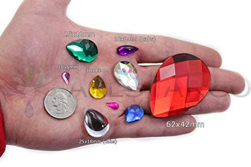 10 x 6 mm Émeraude H106 Dos plat en forme de larme Perles en acrylique Haute qualité pro Grade – 100 Pièces