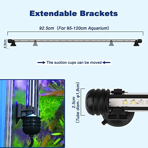 BELLALICHT LED Timer éclairage d'aquarium - Lampe d'aquarium [lumière blanche RVB] avec minuterie intégrée, variateur 10 niveaux de luminosité IP67 étanche Light pour réservoir de poissons plante