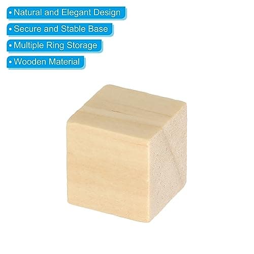 PATIKIL 0,6 pouce Inachevé Bois Blocs, 50 Paquet Naturel Bois Cube Carré Bois Blocs pour DIY Artisanat Art Projet Réalisation, Marron
