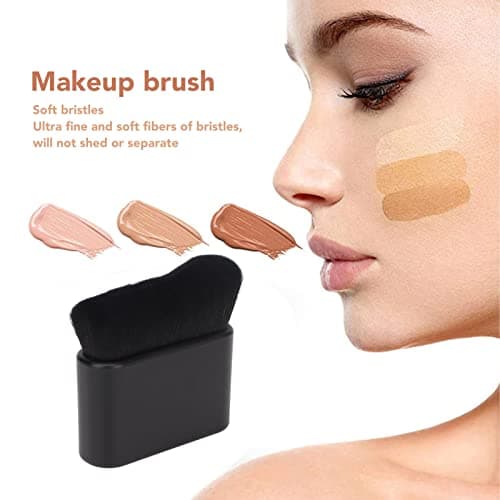 Grand Pinceau de Bronzage Plat, Pinceau pour Autobronzant, Pinceau de Bronzage Noir, Pinceau Bronzant Crème de Mélange Noir pour Maquillage du Corps du Visage Autobronzant