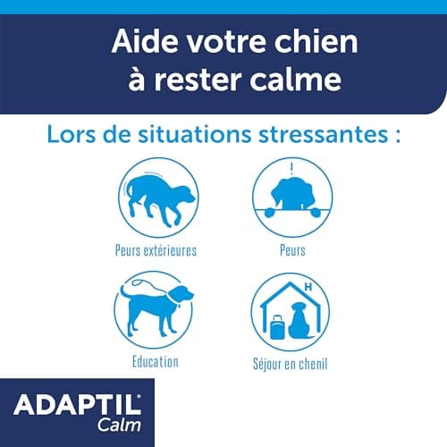ADAPTIL Calm – Anti-stress pour chien – Collier Moyens et Grands Chiens – Taille M/L