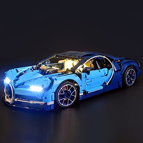 GEAMENT Jeu De Lumières pour Bugatti Chiron Modèle en Blocs De Construction - Kit D'éclairage LED Compatible avec Lego 42083 Technic (Modèle de Bloc Non Inclus)