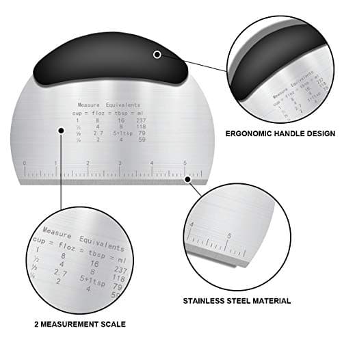Vicloon Grattoir à Pâte,3pcs Corne Patisserie,Coupe-Pâte Plastique,Grattoir à Pâte en Plastique et Acier Inoxydable pour Cuisine,Pâtisserie,Crêpes