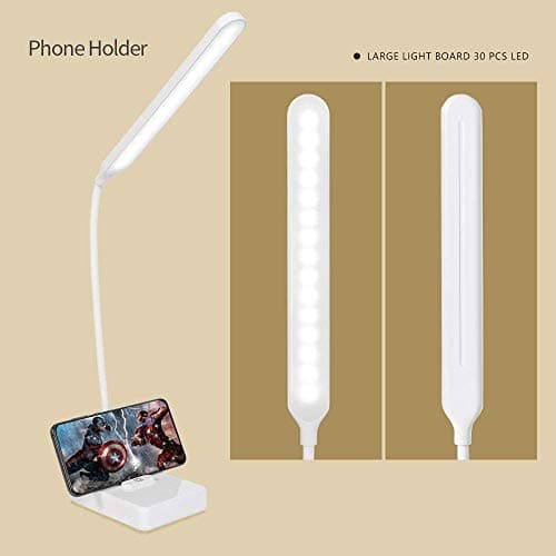 MAYTHANK Lampe de Bureau LED Sans fil Rechargeable USB Batterie 2000mah, Tactile Dimmable Intensité 3 Couleurs Modes, Portable Lampe Lecture Livre Pile de Table Enfant Chambre Chevet