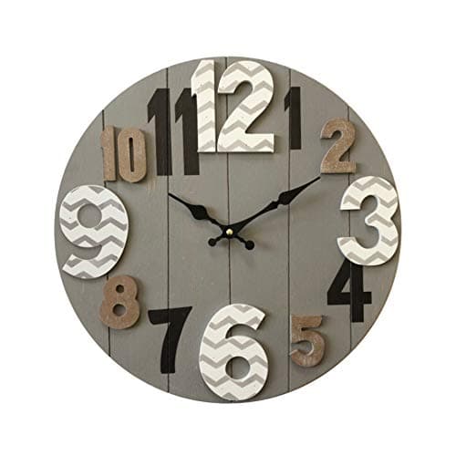 Rebecca Mobili Horloge Moderne, Horloges Design, MDF Rond, pour Bureau Maison - Dimensions: 40 x 40 x 4,5 Cm (HxLxP) - Art. RE6468