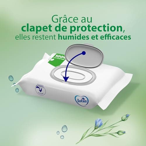 Lotus Papier Toilette Humide Sensitive - Sans colorant, ni parfum - Fibres FSC 100 % d’origine naturelle - 294 feuilles 42 unités (Lot de 7)