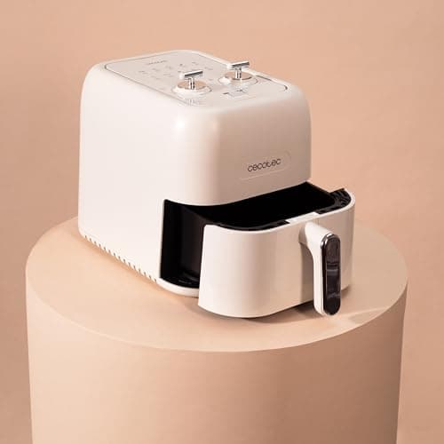 Cecotec Friteuse à Air sans Huile de 5 L Cecofry Antique 5000. Air Fryer. 1500 W, Numérique, Design Rétro, Technologie PerfectCook, 80-200oC, Temps Réglable, Pièces Détachables