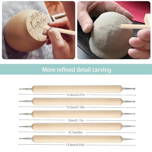 24pcs Outil de Poterie Sculpture Argile Burin Modelage, Outils de Sculpture,Kit d'outils Poterie pour Céramique,pour Sculpture,Artiste DIY,Art de Gaufrage,Menuiserie,pour Débutants ou Professionnels