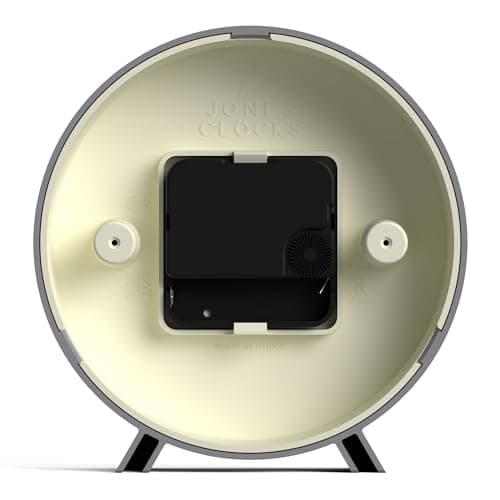 JONES CLOCKS Horloge de Bureau Venus' - Design Rond Moderne en Gris, Look rétro élégant pour étagère, Table, cheminée ou Chevet