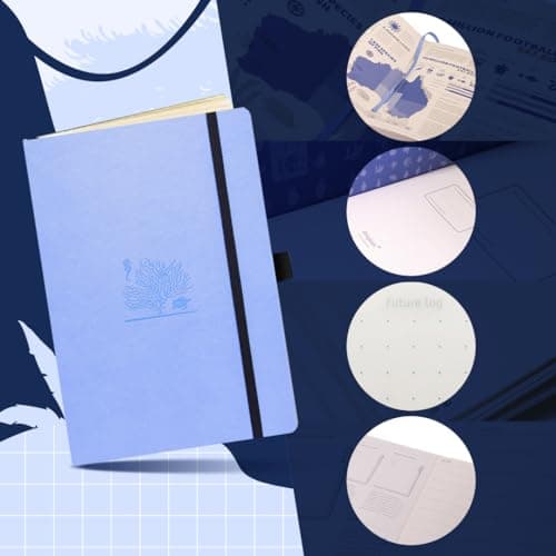 Dingbats* - Earth Carnet de Notes A5 Pointillé - Moyen, Couverture Rigide, Journal en Cuir PU - Fermeture élastique, Porte-stylo, Marque-page