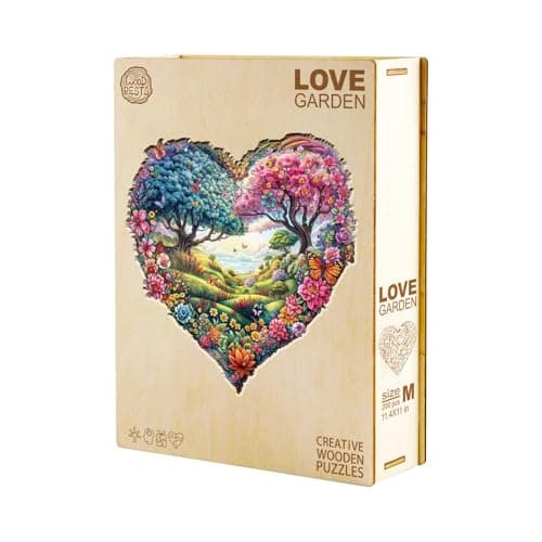 Blumuze Puzzle Bois Adulte, Le Jardin De l'amour Puzzle en Bois Animaux, Puzzles en Bois Animal Unique pour Adulte, Love Garden World Wooden Puzzles 300pcs-L-34 * 32.7cm