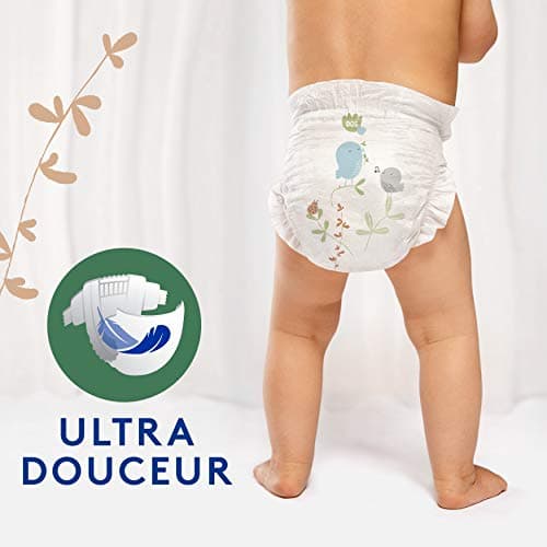 Lotus Baby Douceur Naturelle - Couches Bébé Taille 5 (12-20 kg) Pack 1 Mois - 140 Couches