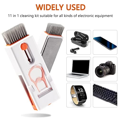 Vinabo 11 en 1 Kit de Nettoyage Clavier, Kit Nettoyage pour AirPods, Keyboard Cleaner avec Brosse, Kit Nettoyage Multifonctionnelle pour Tablette, Téléphones, Laptop, Écouteur Bluetooth, Caméra