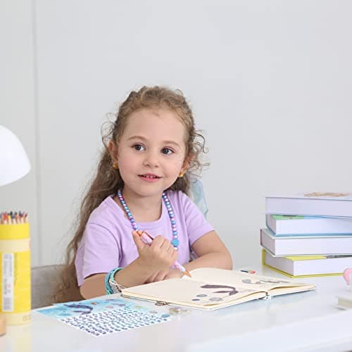 WERNNSAI Ensemble de Carnet de à Paillettes- Journal de Sirène Cadeau pour Filles Enfants Bleu Voyage Journal a5 Cahier Écriture Bloc de note stylo à bille, autocollantsavec serrure et clés