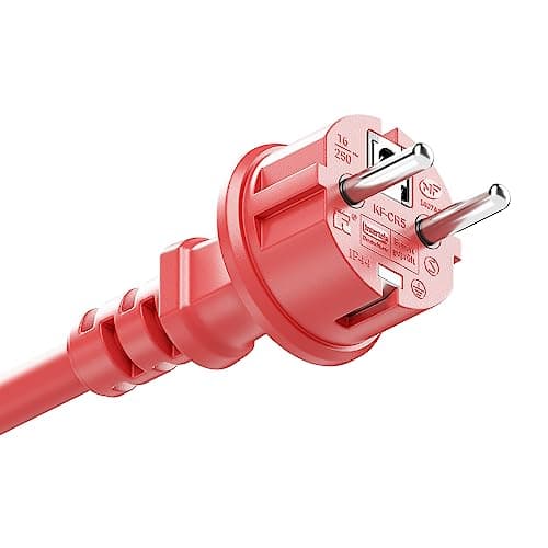 deleyCON 25m Câble de Rallonge Outdoor - Extrêmement Résistant Aux Intempéries Câble en Caoutchouc IP44 pour L'extérieur - Fiche Contact Protection Type F (CEE 7/4) sur Prise Femelle (CEE 7/3) Rough