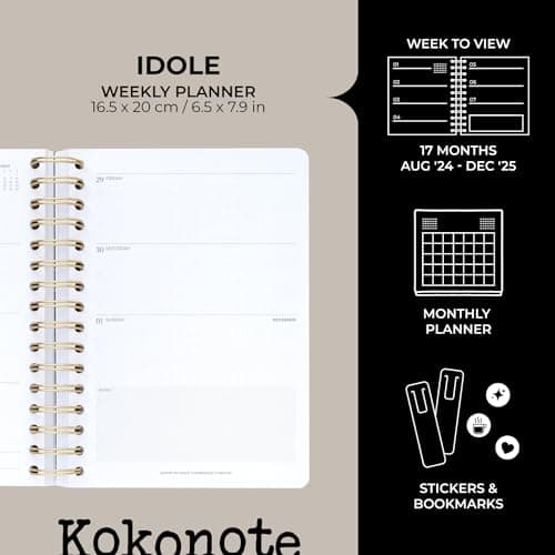 Kokonote - Agenda Annuel Semainier 2025 Scolaire, Van Gogh | Agenda Spirale, Planner 2025