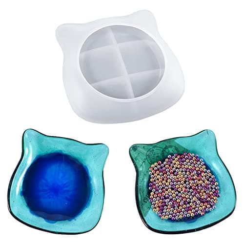 Voyyphixa Moule Plateau Silicone Résine Époxy Resin Tray Mold Moulage Boite a Bijoux Moule Résine pour DIY Assiette De Fruits Stockage de Bijoux Boite de Bonbons Rangement (Plateau de fruits)