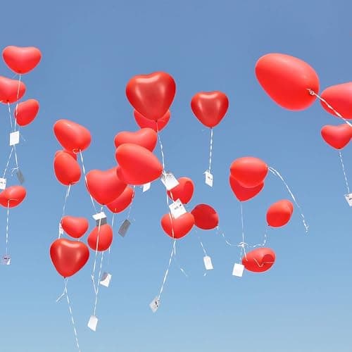 Ballon Coeur Helium, 100 Ballon Coeur Rouge, Ballon Mariage, Ballon Baudruche Coeur Latex pour Mariage Anniversaire Saint Valentin Fête Décoration -30cm (Rouge)