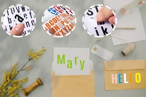 TRKETK 12 Feuilles Autocollant de Lettre Alphabet, Numéro Auto-Adhésifs en Vinyle Autocollant de Chiffre Alphabet a Chiffre Lettre Symbole pour Scrapbooking Fenêtre Porte Voiture Camion(12 couleurs)