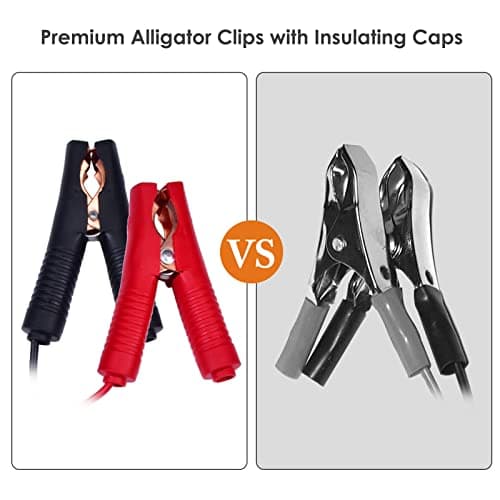 Magiin Adaptateur Allume-Cigare avec 2 Pinces Crocodiles Câble d'Extension pour Batterie (1pc+ 3 fusibles)