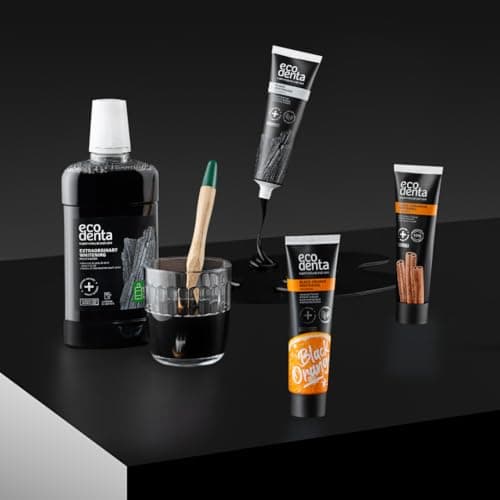 Dentifrice au Charbon Actif Ecodenta sans Fluor I Dentifrice au Charbon Noir Blanchiment des Dents I Dentifrice Blanchissant au Charbon Actif Noir 100 ml
