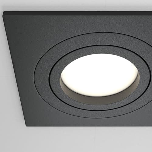 MAYTONI, Plafonnier 2 Spot, Atom, Moderne, luminaire, En aluminium couleur noir, dimmable, encastrable, réglable à 25° 2 X GU10 (50W) non incl. 230V