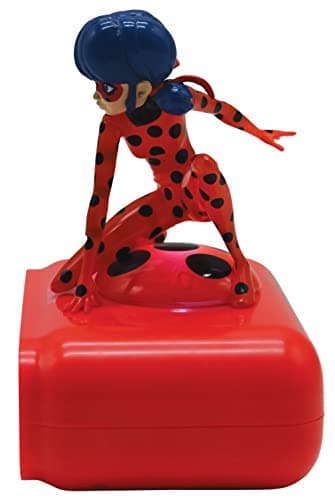 Lexibook Miraculous Ladybug Chat Noir - Réveil Veilleuse, Ladybug Lumineux, Horloge, Réveil pour garçon et Fille, Snooze, Rouge - RL800MI, Taille unique