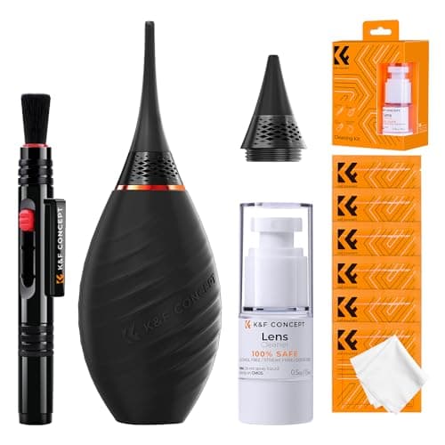 K&F Concept Kit de Nettoyage 10 en 1 (Pinceau de Nettoyage + Chiffon Microfibre + Poire pour Photo) pour Objectif de Caméra Reflex...