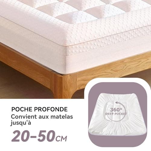 Surmatelas en mousse à mémoire de forme 180 x 200 cm, hauteur 10 cm, avec 4 bandes antidérapantes, deux niveaux de dureté H2 certifié Oeko-TEX®