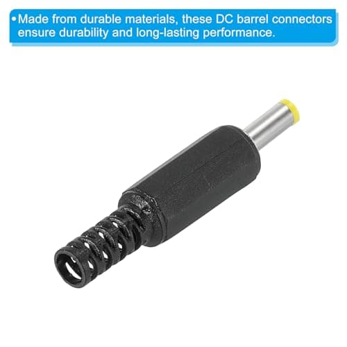 PATIKIL 4x1,7 mm DC Mâle Prise Alimentation Alimentation Extrémités, 5 Paquet DIY DC Baril Connecteur Remplacement, Jaune