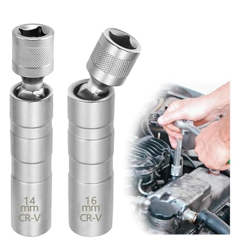 Zocipro Douille Bougie 14mm & 16mm, Joint Universel Magnétique Clé à Bougie Allumage, Cle a Bougie Magnétique Universelle 12 Pans 3/8 Pouces CR-V pour réparation de Voiture