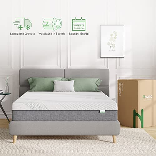 Novilla, Matelas 140x200, Matelas Mousse à Mémoire de Forme, Moyenne Ferme, Excellent Soutien, Certifié Oeko-Tex, Hauter 16 cm, Extrêmement Durable