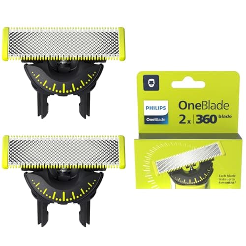 Philips OneBlade 360, Authentiques lames de rechange pour rasoir et tondeuse électriques OneBlade, avec peigne réglable 5en1, en acier inoxydable durable, 2 paquets, (modèle QP420/60)