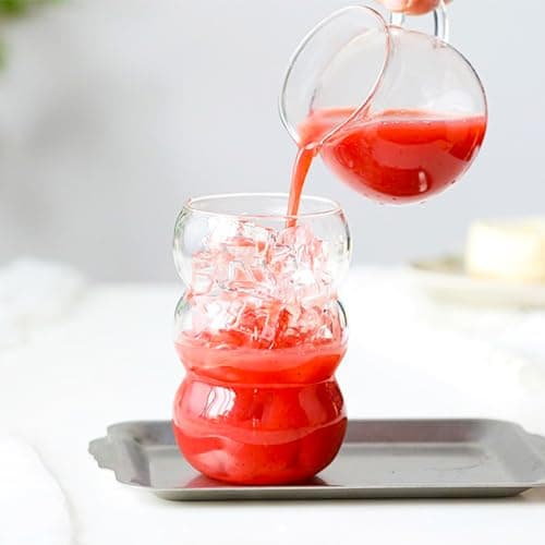 ALINK Bubble Gläs Lot de 4 verres à boire, nervurés, 550 ml, verres à latte macchiato, verres à café glacé, verres à cocktail